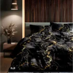 روتختی دو نفره رزت طرح سنگ مشکی طلایی سری R78