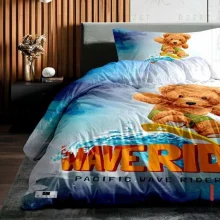 روتختی تک نفره پسرانه رزت طرح خرس موج سوار سری R87