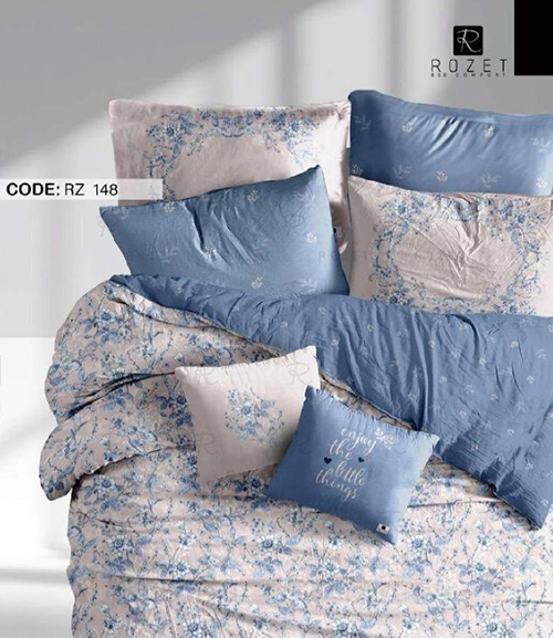 روتختی دو نفره رزت طرح آبی گلدار سری RZ148