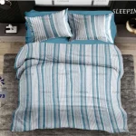 روتختی دونفره مدل راه راه آبی سری D573