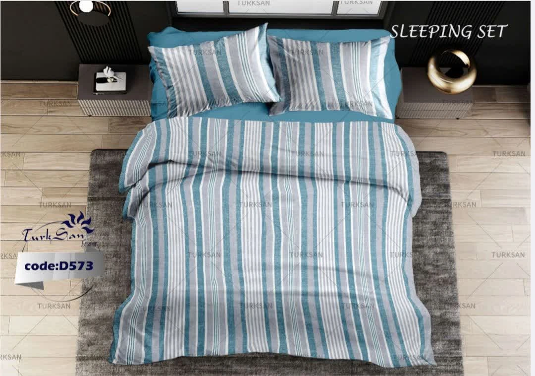 روتختی دونفره مدل راه راه آبی سری D573