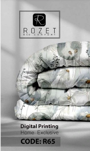 روتختی تک نفره رزت طرح بابونه طوسی سری R65 روتختی تک نفره رزت طرح بابونه طوسی سری R65