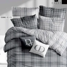 روتختی تک نفره رزت طرح دیور چهارخونه خاکستری سری RZ173