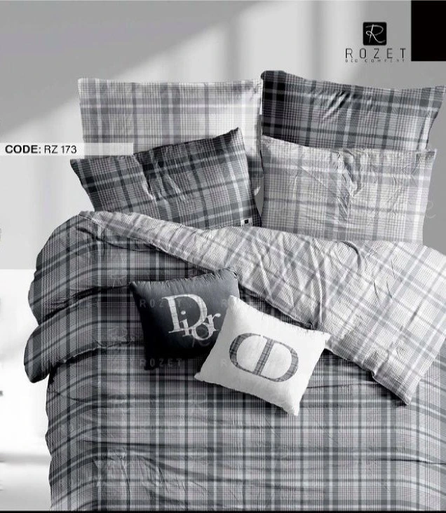 روتختی تک نفره رزت طرح دیور چهارخونه خاکستری سری RZ173 روتختی تک نفره رزت طرح دیور چهارخونه خاکستری سری RZ173