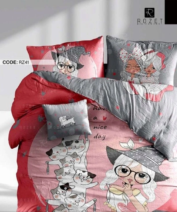 روتختی تک نفره رزت طرح دختر و گربه سری RZ41