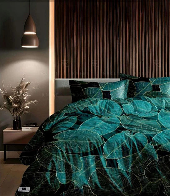 روتختی دونفره رزت طرح برگ های سبز سری R59