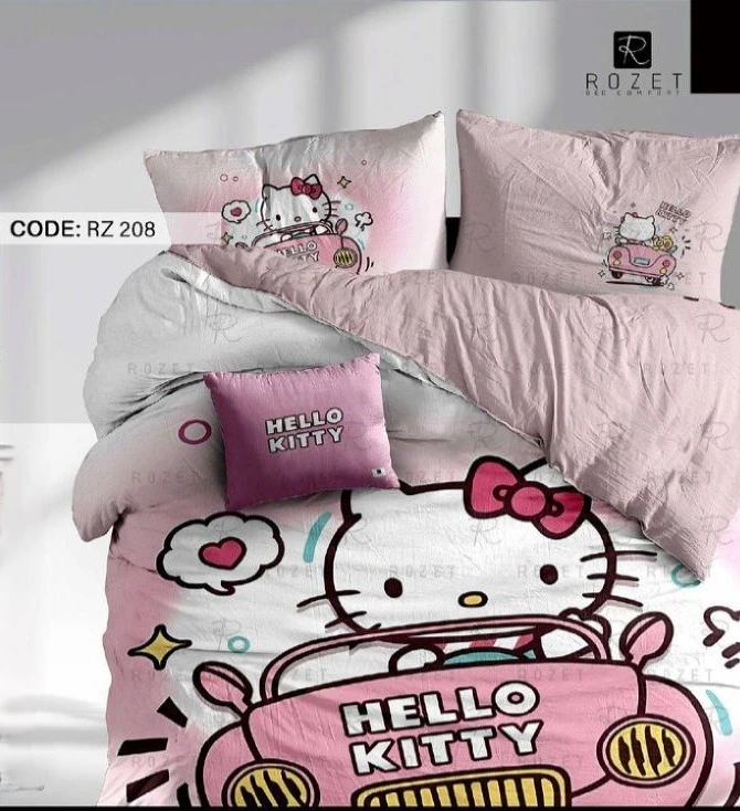 روتختی تک نفره رزت طرح هلو کیتی ماشین سوار سری RZ208 روتختی تک نفره رزت طرح هلو کیتی ماشین سوار سری RZ208
