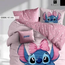 روتختی تک نفره رزت طرح استیچ صورتی سری RZ209