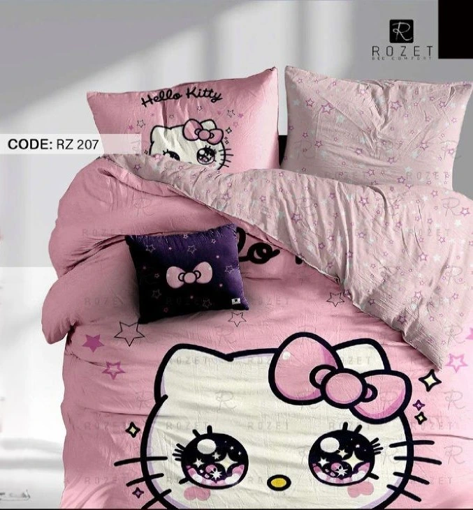 روتختی تک نفره رزت طرح هلو کیتی فانتزی سری RZ207 روتختی تک نفره رزت طرح هلو کیتی فانتزی سری RZ207