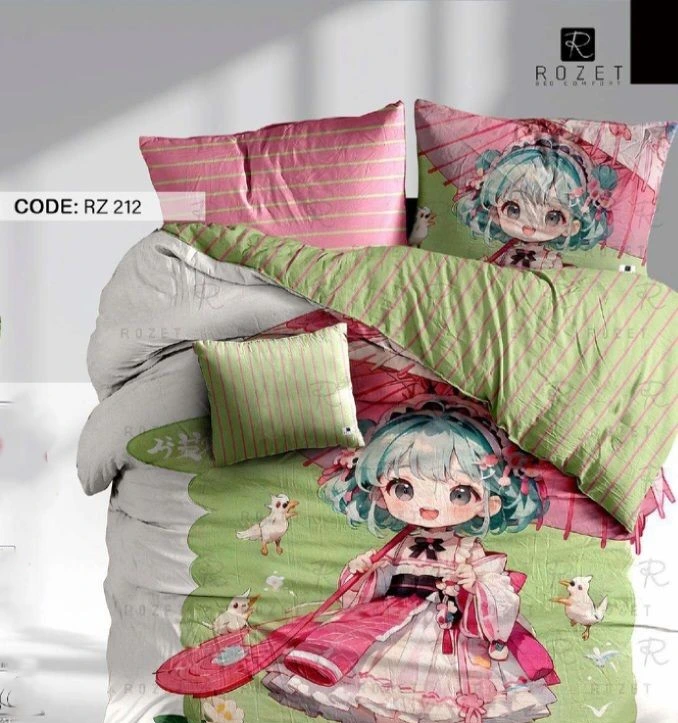 روتختی تک نفره رزت طرح دختر با چتر سری RZ212 روتختی تک نفره رزت طرح دختر با چتر سری RZ212