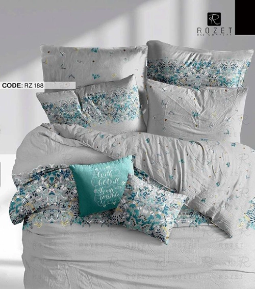 روتختی تک نفره رزت مدل گل های نیلوفری سری RZ188 روتختی تک نفره رزت مدل گل های نیلوفری سری RZ188