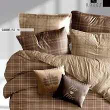 روتختی تک نفره رزت طرح چهارخونه قهوه ای سری RZ76