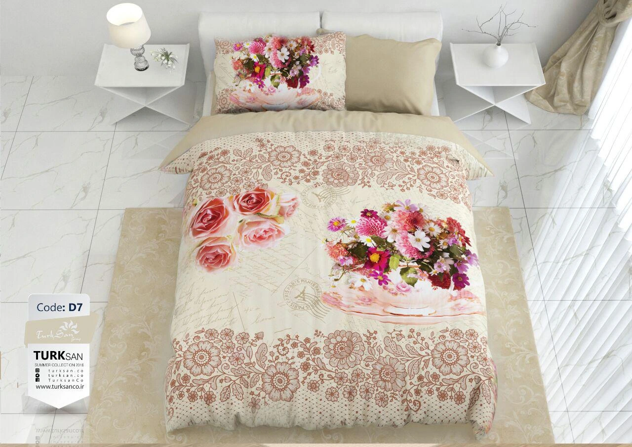 روتختی یک نفره ترکسان طرح گل های زیبا سری D7