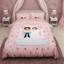 روتختی یک نفره ترکسان طرح عروس و داماد سری D157