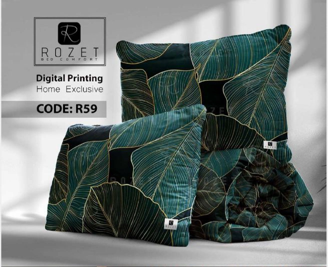 روتختی تک نفره رزت طرح برگ های سبز سری R59