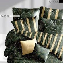 روتختی تک نفره رزت طرح سبز و طلایی سری RZ11