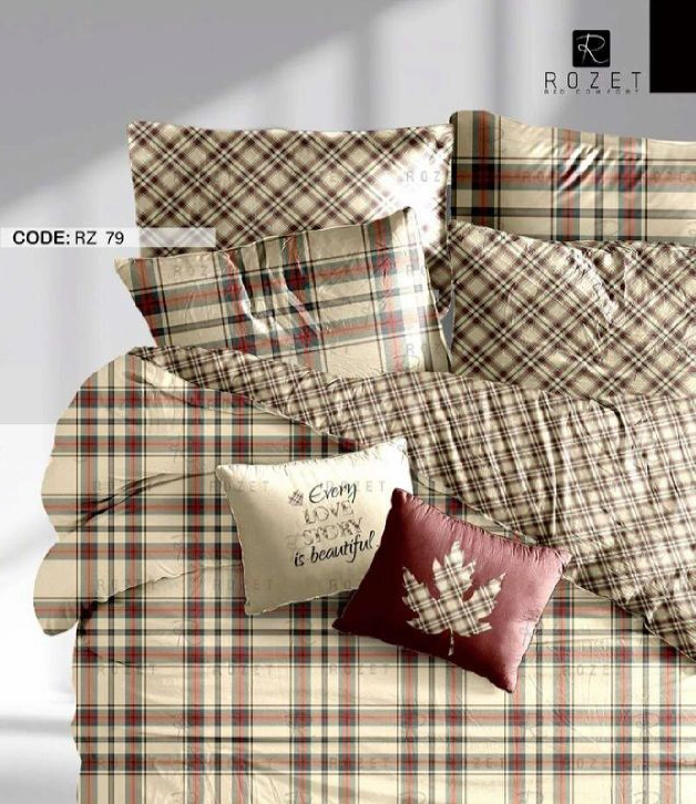 روتختی تک نفره رزت مدل چهارخونه کرم زرشکی سری RZ79 روتختی تک نفره رزت مدل چهارخونه کرم زرشکی سری RZ79