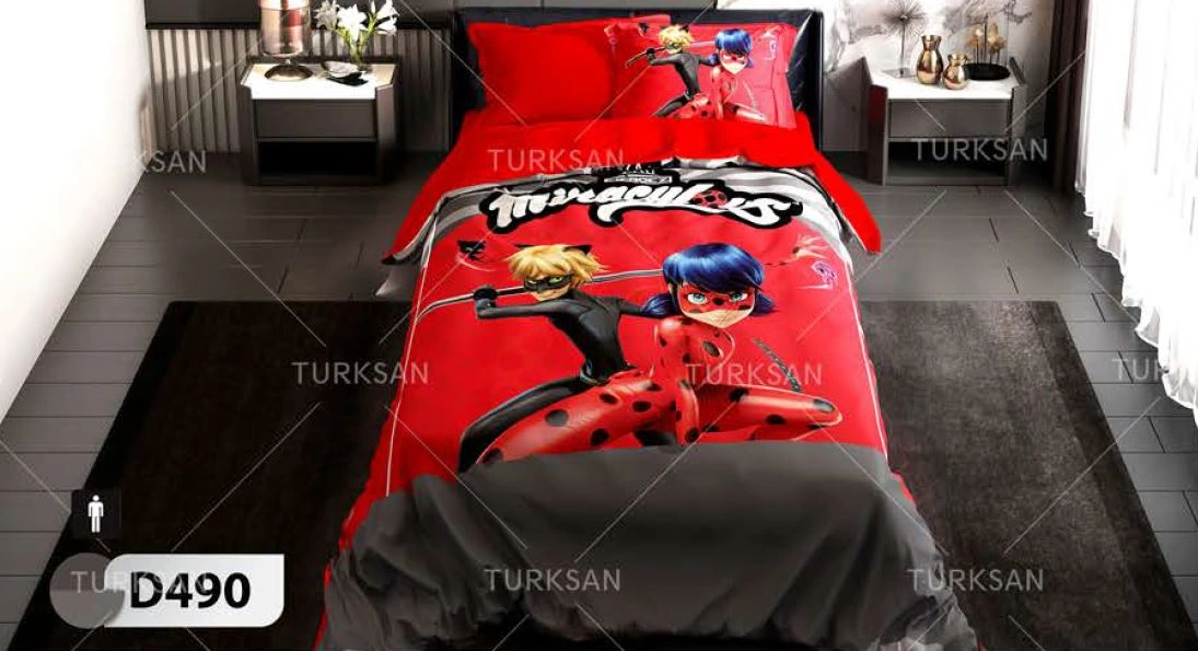 روتختی یک نفره ترکسان طرح دختر کفشدوزکی سری D490