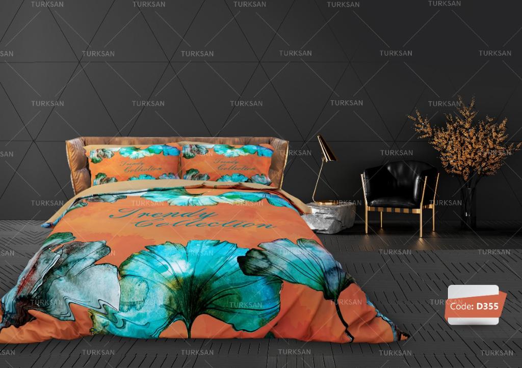 روتختی یک نفره ترکسان طرح نارنجی آبی سری D355