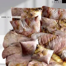 روتختی تک نفره رزت مدل گل صورتی طلایی سری RZ6
