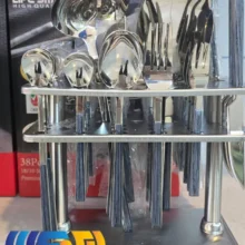 سرویس قاشق چنگال لایف اسمایل0017استیل دسته طوسی